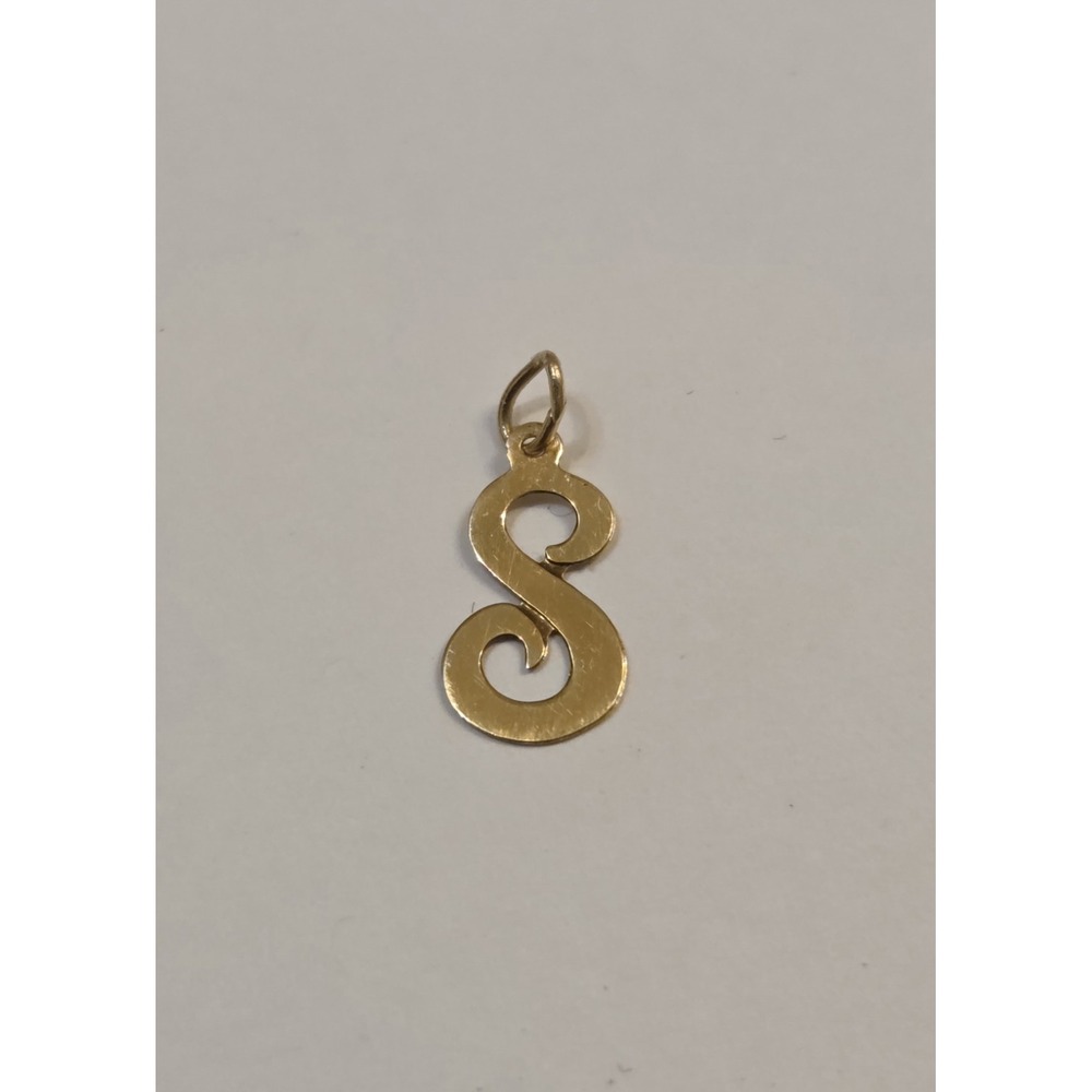 Vintage 14k Yellow Gold S Initial Pendant / Charm